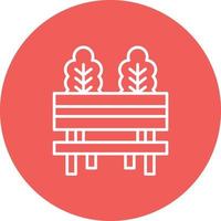 Autumn Bench Line Circle Background Icon vector