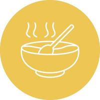 Soup Line Circle Background Icon vector