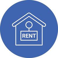 Rent House Line Circle Background Icon vector