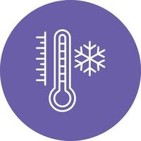 Cold Temperature Line Circle Background Icon vector