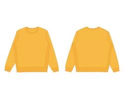 Yellow Sweatshirt Template - Long Sleeve Sweater Mockup - Long T-shirt Vector Design