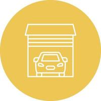 Car Garage Line Circle Background Icon vector