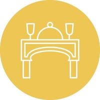 Dinner Line Circle Background Icon vector