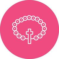 Rosary Line Circle Background Icon vector