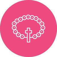 Rosary Line Circle Background Icon vector