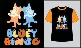 bluey bingo vintage illustratoon vector t shirt design