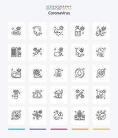 Creative Coronavirus 25 OutLine icon pack  Such As virus. anatomy. heart. virus protection. manicure vector