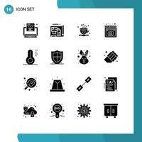 16 Creative Icons Modern Signs and Symbols of temperature security cup web design Editable Vector Design Elements