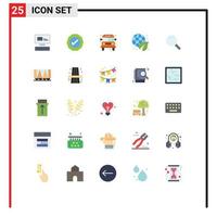 Set of 25 Vector Flat Colors on Grid for ui expanded bus green ecology Editable Vector Design Elements