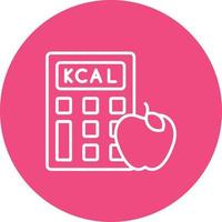 Calorie Calculator Line Circle Background Icon vector