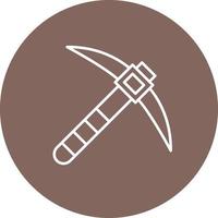 Pickaxe Line Circle Background Icon vector