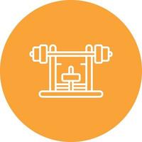 Bench Press Line Circle Background Icon vector