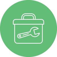 Toolbox Line Circle Background Icon vector