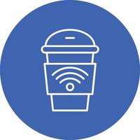 Cafe Wifi Line Circle Background Icon vector
