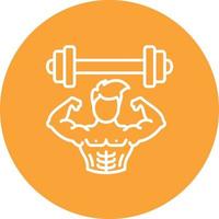 Weightlifter Line Circle Background Icon vector