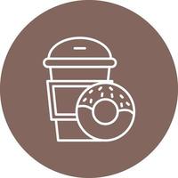 Coffee Doughnut Line Circle Background Icon vector