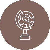 Globe Stand Line Circle Background Icon vector