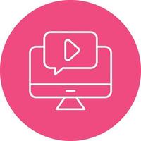 Video Tutorial Line Circle Background Icon vector