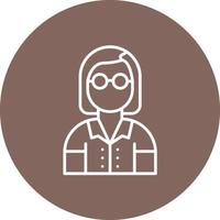 Female Professor Line Circle Background Icon vector