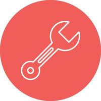 Spanner Line Circle Background Icon vector