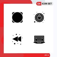Pack of 4 Modern Solid Glyphs Signs and Symbols for Web Print Media such as byetball rewind crypto currency switch computer Editable Vector Design Elements