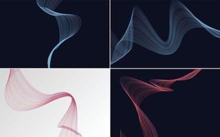 Collection of geometric minimal lines pattern set vector