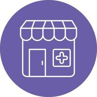 Pharmacy Line Circle Background Icon vector