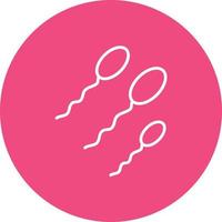 Sperm Line Circle Background Icon vector