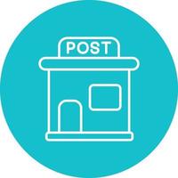 Post Office Line Circle Background Icon vector