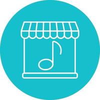 Music Shop Line Circle Background Icon vector