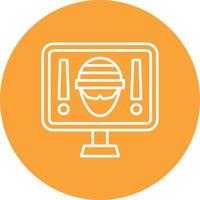 Robbery Line Circle Background Icon vector
