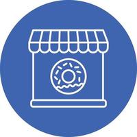 Donut Shop Line Circle Background Icon vector