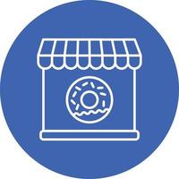 Donut Shop Line Circle Background Icon vector