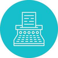 Typewriter Line Circle Background Icon vector