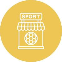 icono de fondo de círculo de línea de tienda de deportes vector