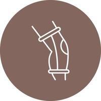 Knee Press Line Circle Background Icon vector