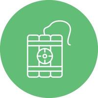 Dynamite Line Circle Background Icon vector