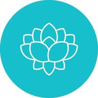 Lotus Flower Line Circle Background Icon vector