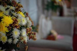 hermosa decoración de boda con flores foto