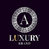 letter A luxury initial circle vector logo design