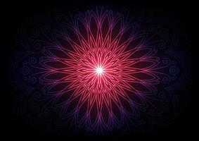 Modern style mandala flower pink triangle geometric background vector