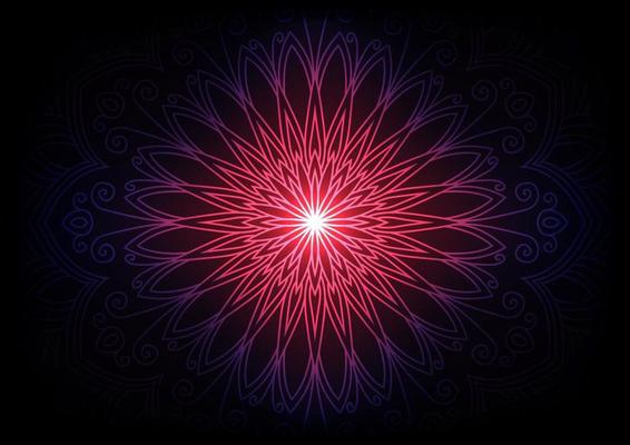 Modern style mandala flower pink triangle geometric background
