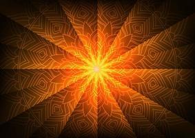 Sunrise mandala flower pattern modern style geometry background vector