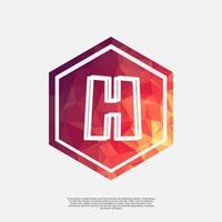 letter H on colorful polygon vector design template with white background