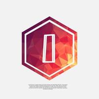 letter I on colorful polygon vector design template with white background