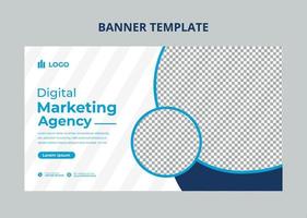 Digital marketing agency cover banner design, corporate business marketing web banner template vector