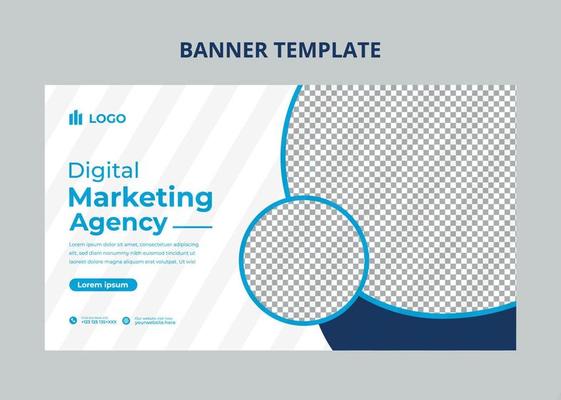 Digital marketing agency cover banner design, corporate business marketing web banner template