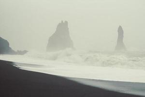 Stormy weather on beach landscape photo