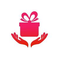 logotipo de cuidado de regalos vector