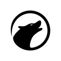 logotipo de lobo negro vector